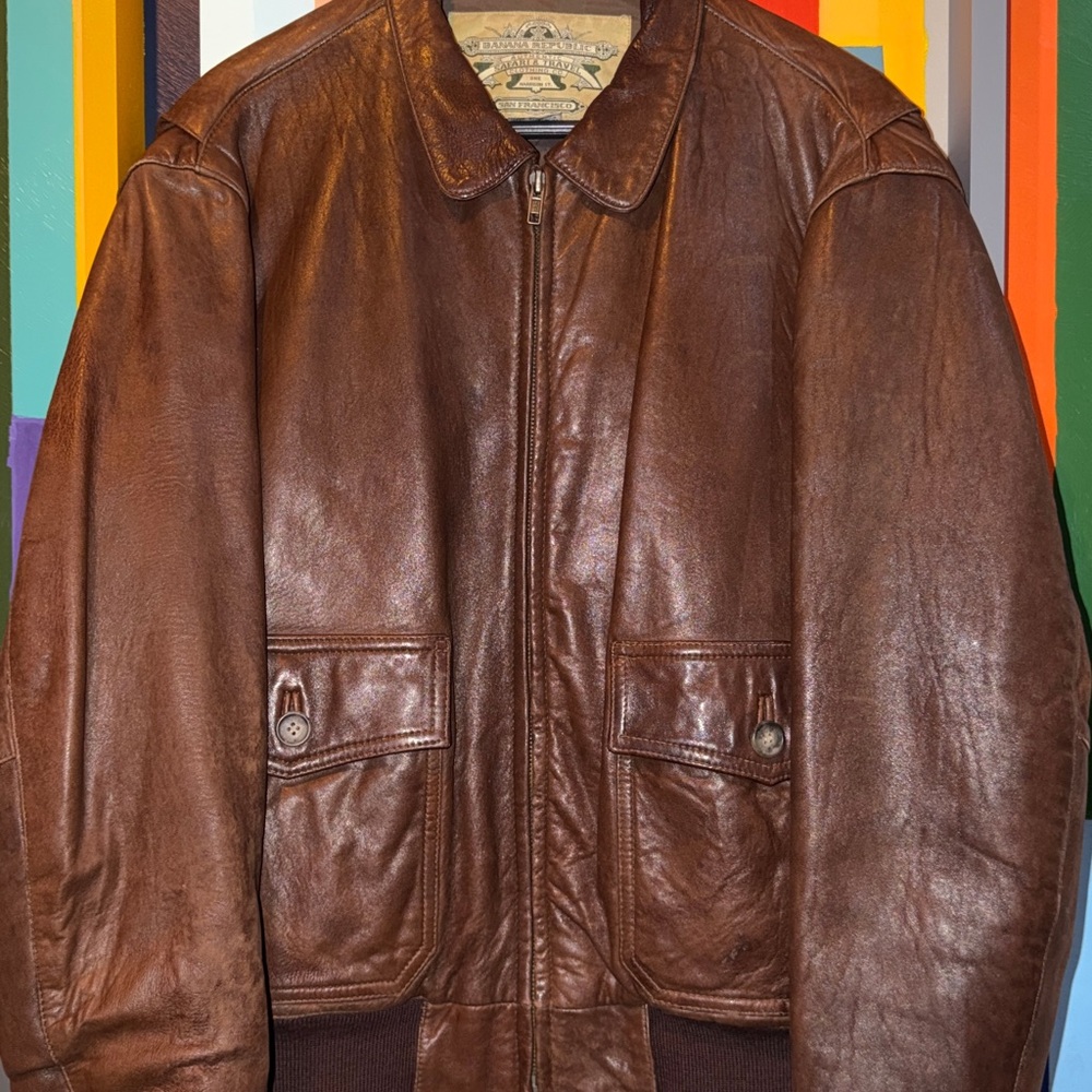 Rare Vintage Banana Republic Safari Line Buttery Soft Leather Jacket.